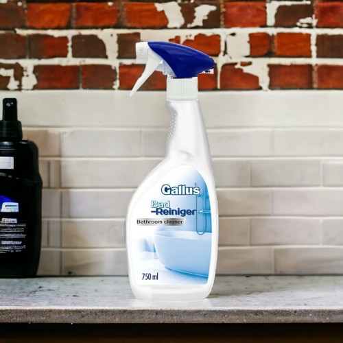 Gallus | Bad Reiniger | 750 ml | Płyn do łazienki | Usuwa kamień i osad | Bez smug | Do kabin i ceramiki