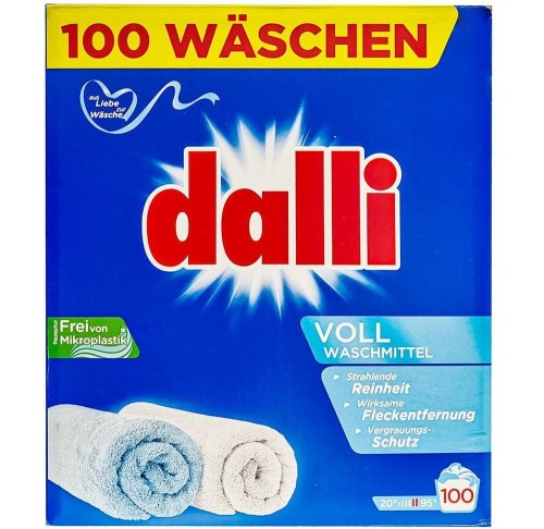 Dalli Vollwaschmittel | 100 prań | Do białych i kolorowych | Świeży zapach | Od 30°C
