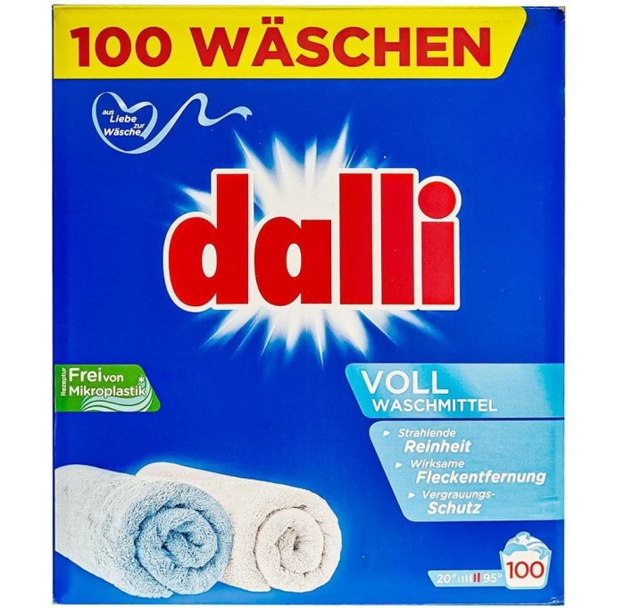 Dalli Vollwaschmittel | 100 prań | Do białych i kolorowych | Świeży zapach | Od 30°C