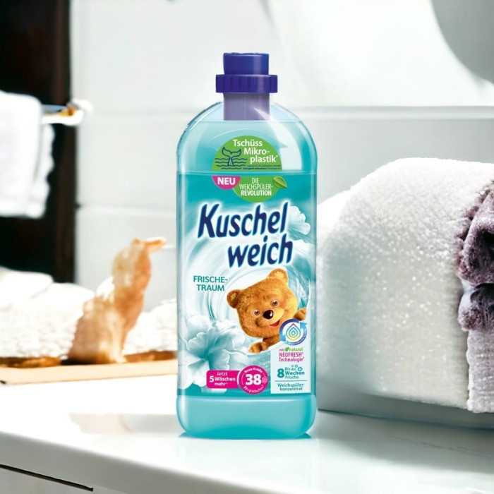 Kuschelweich | Frischetraum | 1 L | Płyn zmiękczający | 38 prań | Świeży zapach