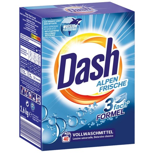 Dash Alpen Frische | 40 prań | Uniwersalny | Świeży alpejski zapach | Od 30°C