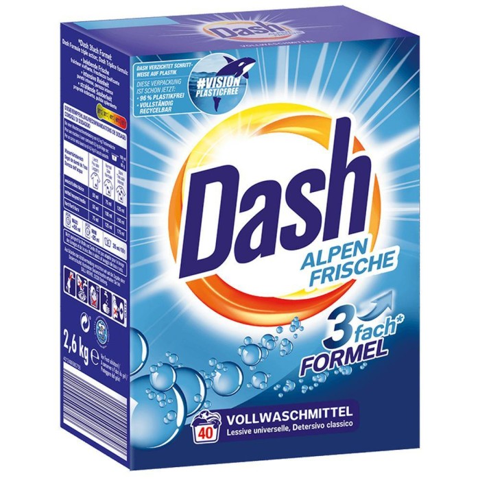 Dash Alpen Frische | 40 prań | Uniwersalny | Świeży alpejski zapach | Od 30°C