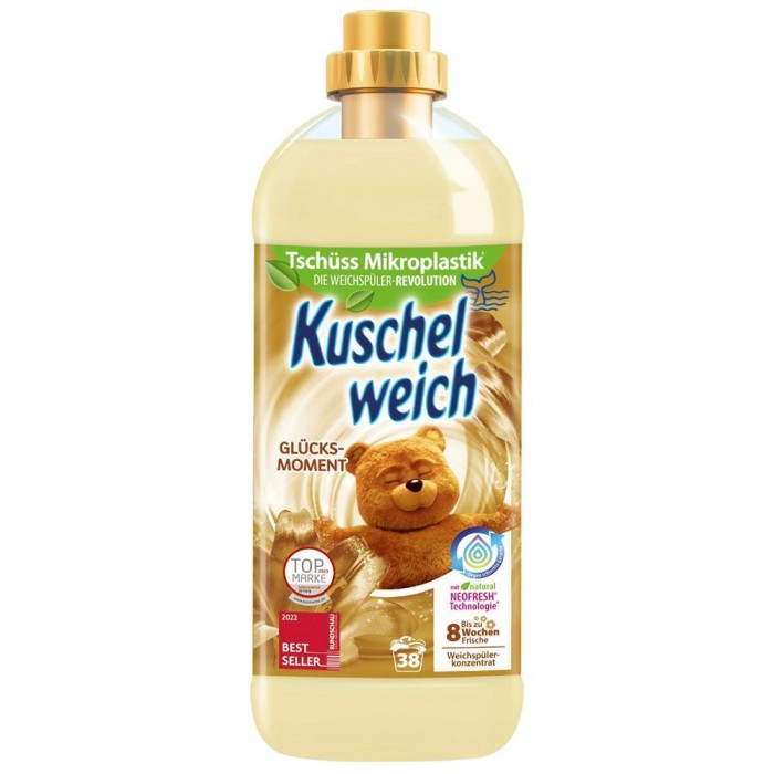 Kuschelweich | Glücksmoment | 1 L | Płyn zmiękczający | 38 prań | Radosny zapach