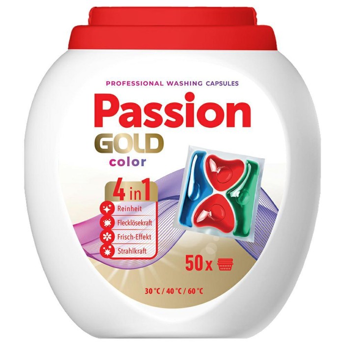 Passion Gold Color | 50 kapsułek | 4w1 | Ochrona kolorów | Pielęgnacja tkanin | Świeżość