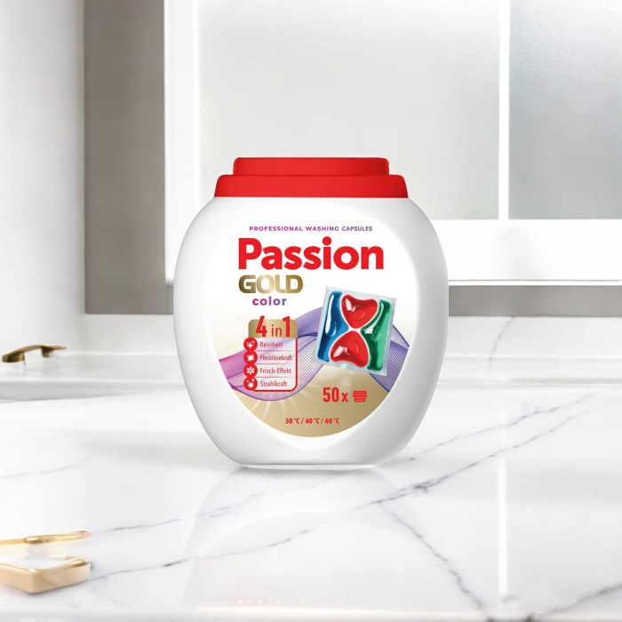 Passion Gold Color | 50 kapsułek | 4w1 | Ochrona kolorów | Pielęgnacja tkanin | Świeżość