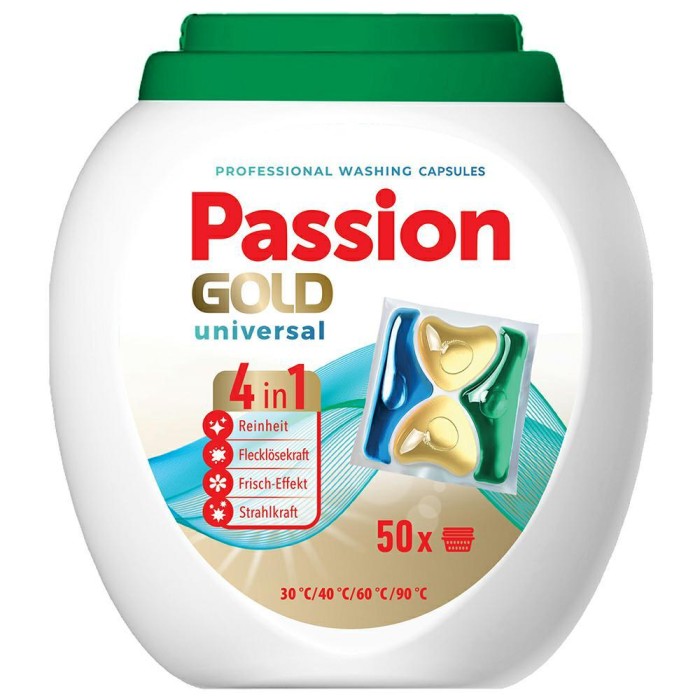 Passion Gold Universal | 50 kapsułek | 4w1 | Ochrona tkanin | Świeżość | Łatwa aplikacja