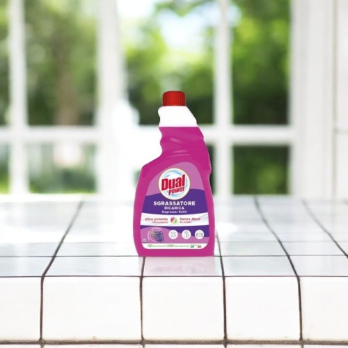 Dual Power | Sgrassatore Lavender | Refill 750 ml | Lawendowy odtłuszczacz | Włochy | Ekologiczne uzupełnienie | Usuwa tłuszcz i zabrudzenia