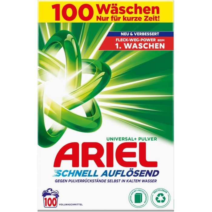 Ariel Universal | 100 prań | Uniwersalny | Od 30°C | Skuteczne usuwanie plam