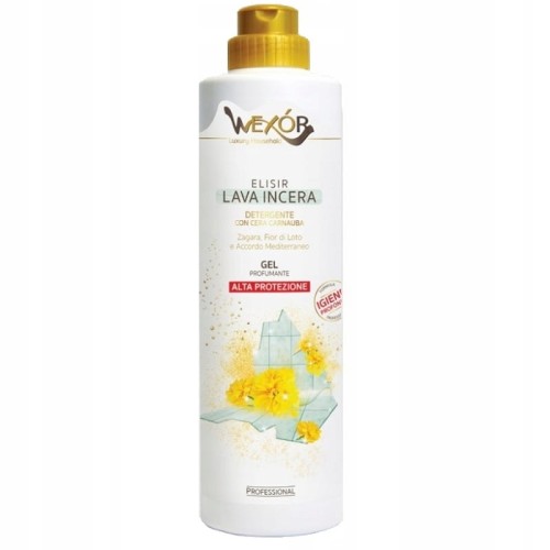 Zdjęcie produktu Wexor Lava Incera 750 ml – butelka perfumowanego żelu do podłóg premium z woskiem Carnauba, o zapachu Zagara, kwiatu lotosu i śródziemnomorskich nut; chroni i nabłyszcza podłogi.