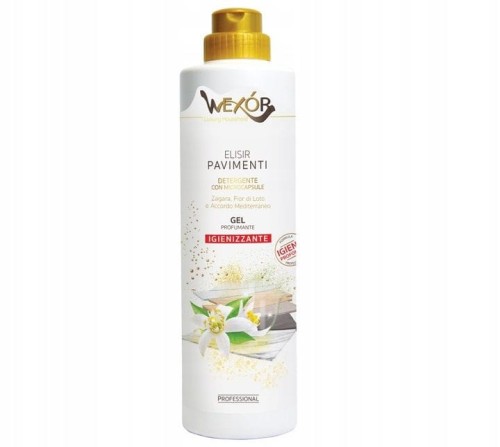 Zdjęcie produktu Wexor Elisir Pavimenti Zagara 750 ml – perfumowany żel do podłóg premium, mikrokapsułki, zapach zagara, lotosu i nut śródziemnomorskich; nie wymaga spłukiwania.