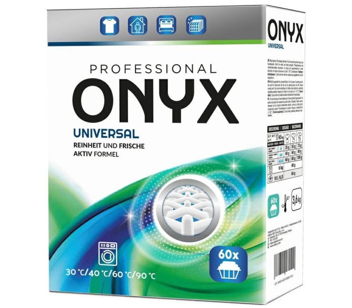 Onyx Universal | 60 prań | Do białego i kolorowego | Od 30°C | Skuteczne pranie