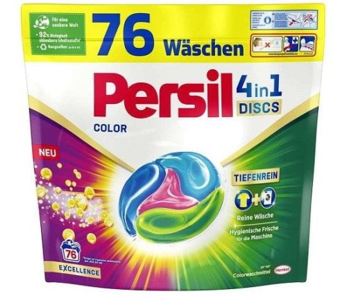 Persil Color 4w1 | 76 kapsułek | Do kolorowych tkanin | Ochrona kolorów | Niemiecka jakość | Skuteczność od 20°C