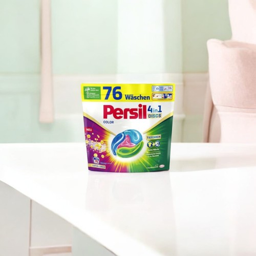 Persil Color 4w1 | 76 kapsułek | Do kolorowych tkanin | Ochrona kolorów | Niemiecka jakość | Skuteczność od 20°C