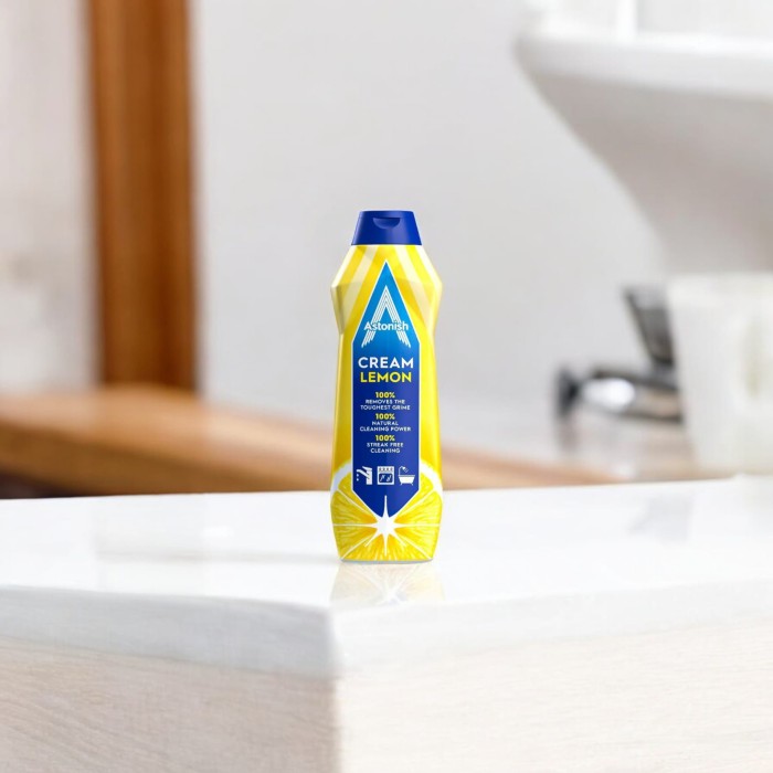 Astonish | Cream Cleaner | Lemon | 500 ml | Mleczko czyszczące | Zapach cytryny | Skuteczne i delikatne | Angielski produkt