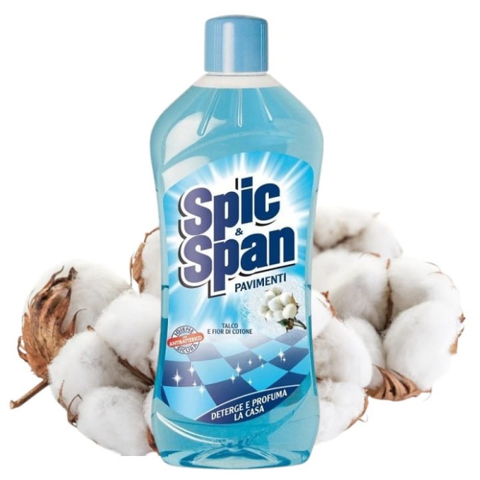Spic & Span | Talco | 1 L | Płyn do podłóg | Zapach pudru talcowego | Antysmugowy