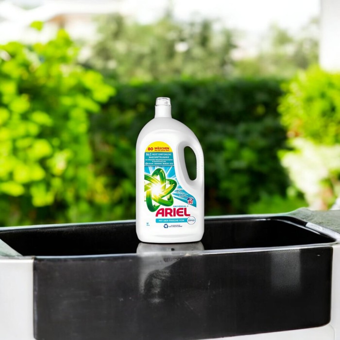 Żel Ariel Febreze | 4L | 80 prań | Skuteczne usuwanie plam | Długotrwały świeży zapach Febreze