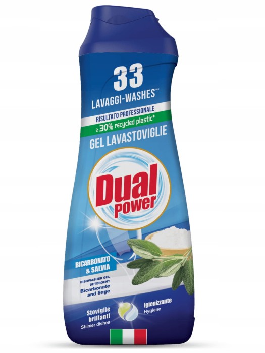 Dual Power | Bicarbonato | 660 ml | 33 cykle | Soda oczyszczona | Włoska jakość | Czyste naczynia