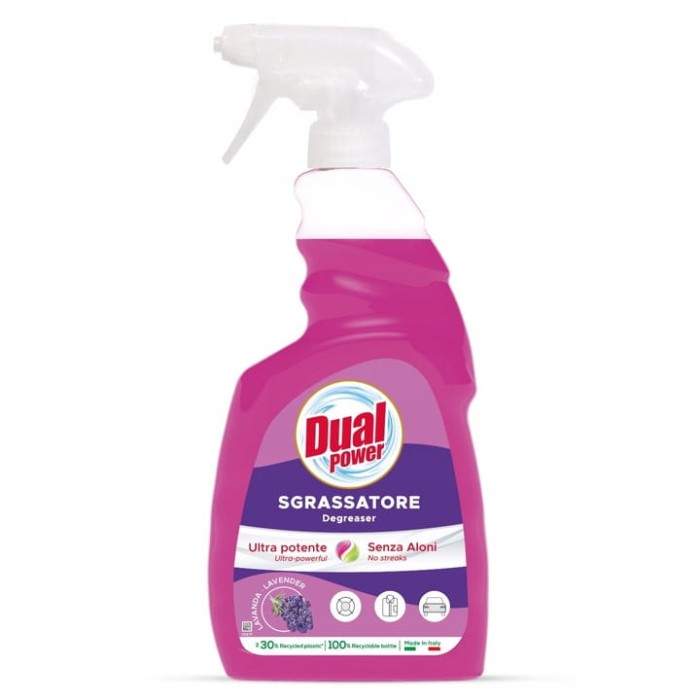 Dual Power | Sgrassatore Lavender | 750 ml | Odtłuszczacz lawendowy | Włoski środek czyszczący | Do kuchni i łazienki