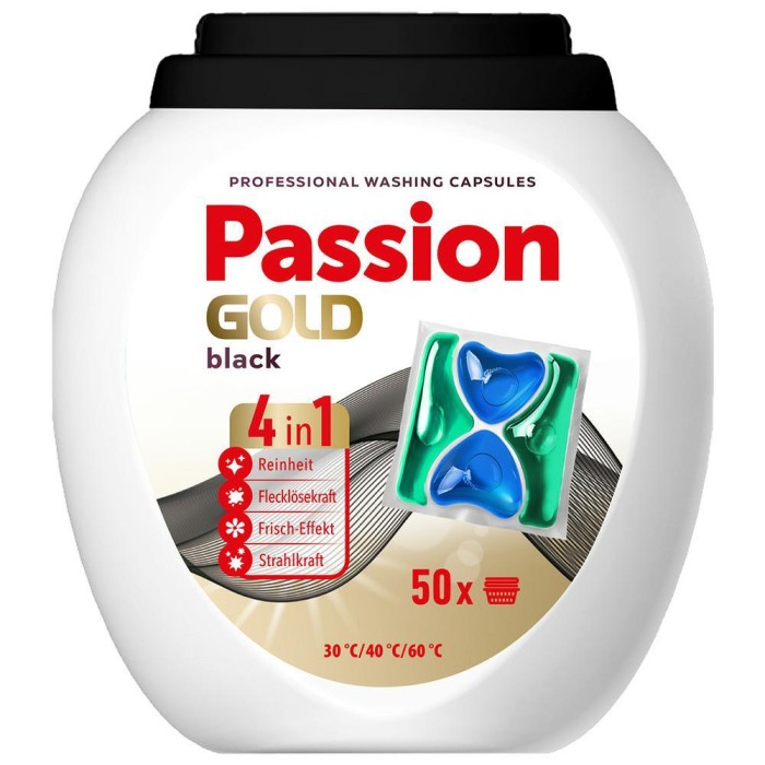 Passion Gold Black | 50 kapsułek | 4w1 | Do czarnego | Ochrona koloru | Świeżość | Skuteczne od 20°C