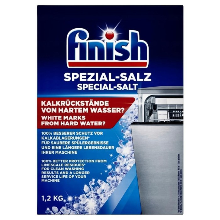 Finish Spezial Salz Calgonit | 1,2 kg | Sól do zmywarki | Ochrona przed kamieniem | Niemiecka jakość