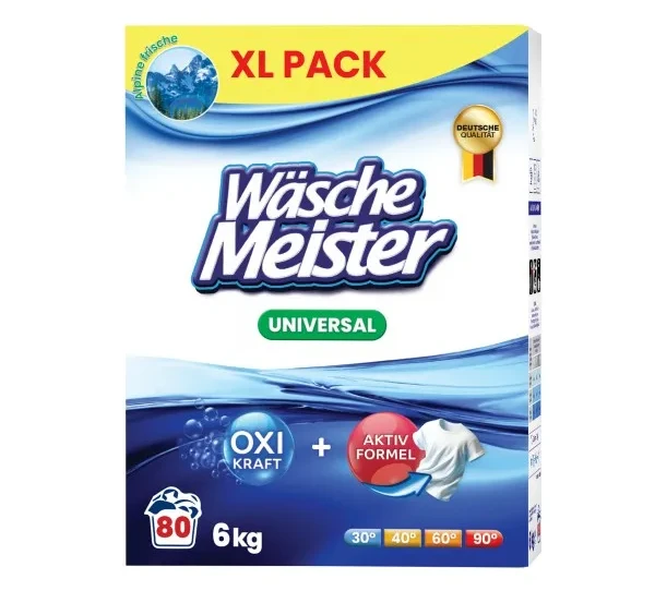Uniwersalne pranie | 80 prań | 6 kg | Skuteczność od 30°C | Ochrona tkanin | Świeży zapach