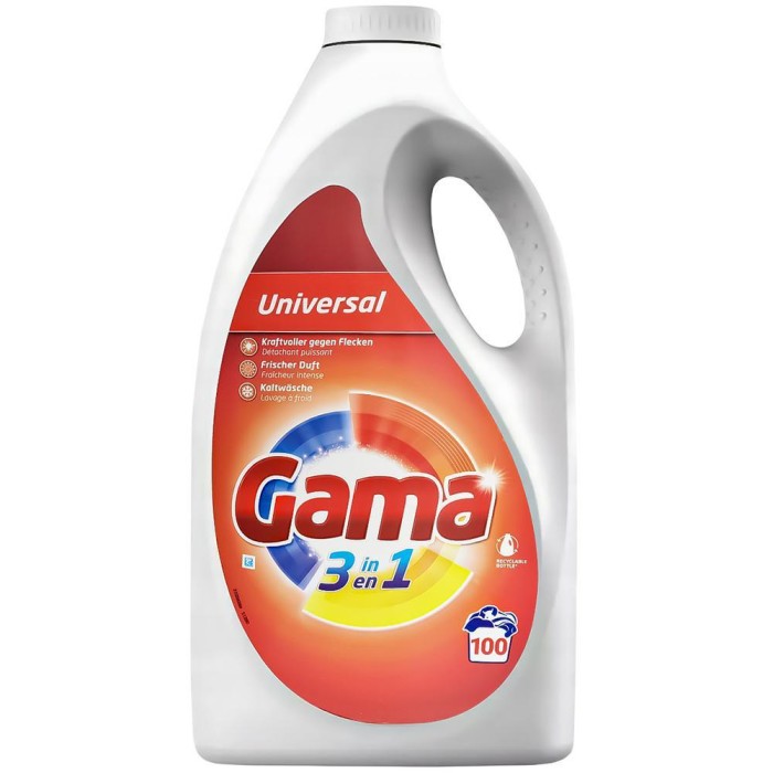 Gama Universal | 4,5L | 100 prań | Żel do bieli i kolorów | Skuteczność od 20°C | Produkt niemiecki