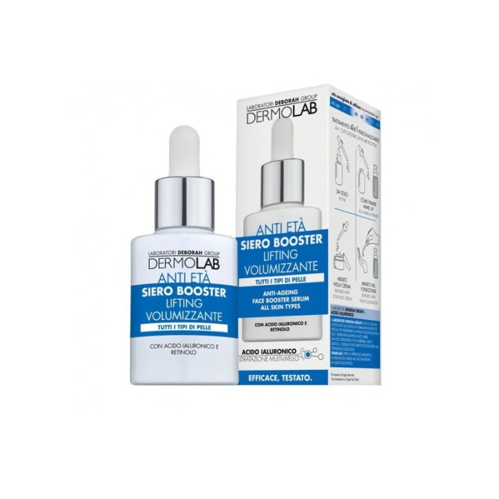 Dermolab | Anti-Aging Face Booster Serum | 30 ml | Serum przeciwzmarszczkowe | Kwas hialuronowy & peptydy