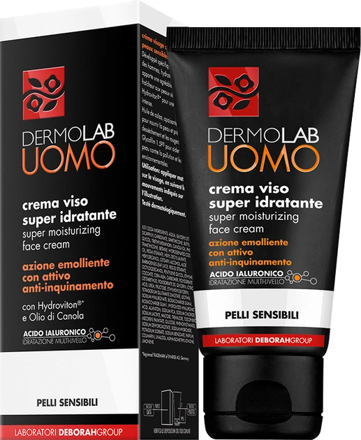 Dermolab Uomo | Crema Viso Super Idratante | 50 ml | Supernawilżający krem | Dla mężczyzn
