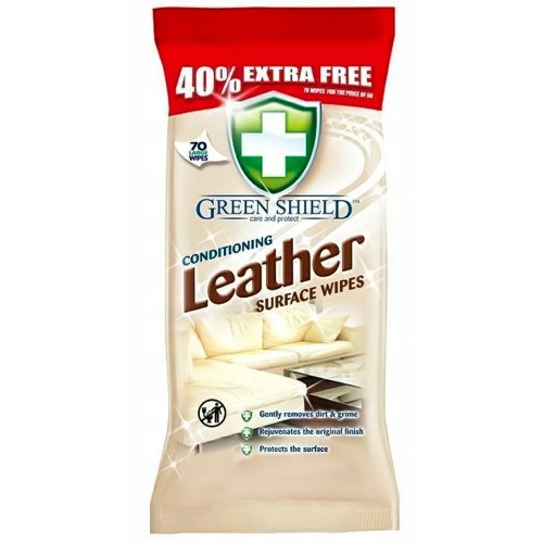 Green Shield Leather 70szt chusteczki nawilżane czyszczące do skóry tapicerki galanterii