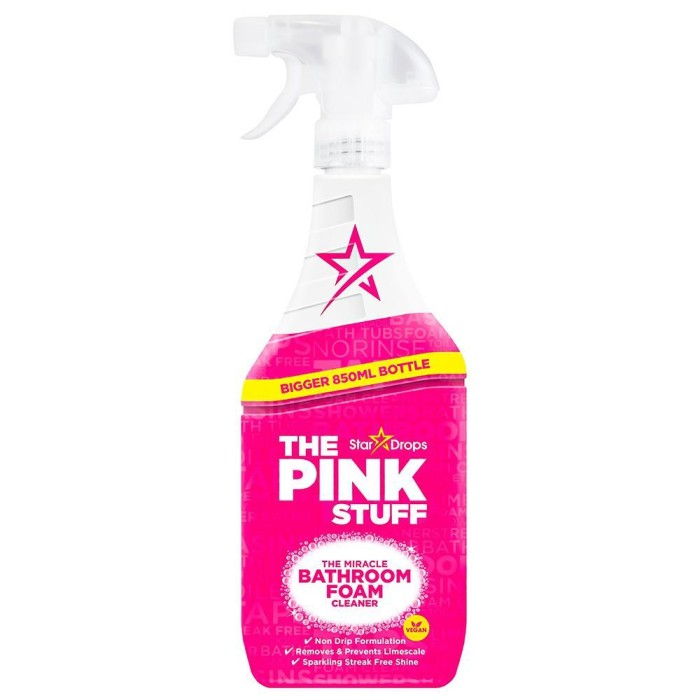 The Pink Stuff | Bathroom Foam Cleaner | 850 ml | Pianka do łazienki | Usuwa kamień i osady | Bez smug