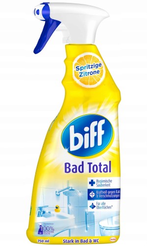 Biff | Bad Total Citrus | 750 ml | Płyn do łazienki | Usuwa kamień i osad | Zapach cytrusów | Bez smug