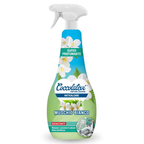 Coccolatevi | Muschio Bianco | 750 ml | Odkamieniacz | Zapach białego piżma | Włoska jakość | Do łazienki i kuchni