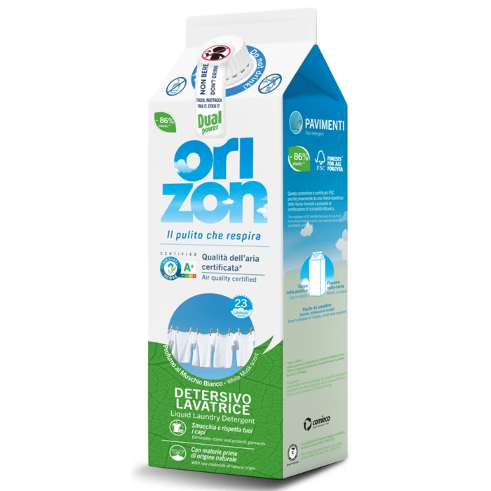 Dual Power Orizon | Żel do prania | Muschio Bianco | 920 ml | Ekologiczny | Włoski produkt | Karton | Świeży zapach