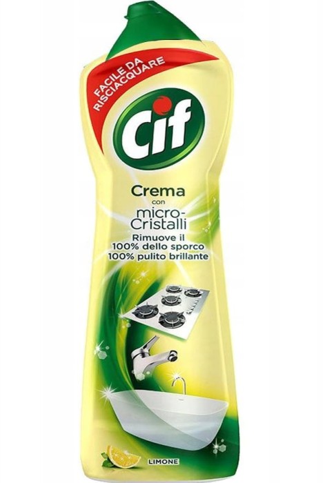 Cif | Mleczko czyszczące | Lemon | 750 ml | Cytrynowy zapach | Kuchnia i łazienka | Usuwa tłuszcz i kamień | Bez zarysowań