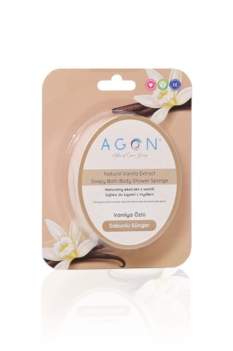 Agon Shower Sponge Vanilla 125g gąbka z mydłem do kąpieli i pod prysznic