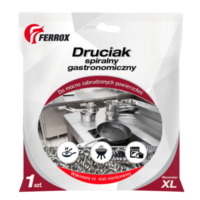 Ferrox | Bigger | Spiralny czyścik | Duży rozmiar | Skuteczne czyszczenie | Tłuszcz i przypalenia