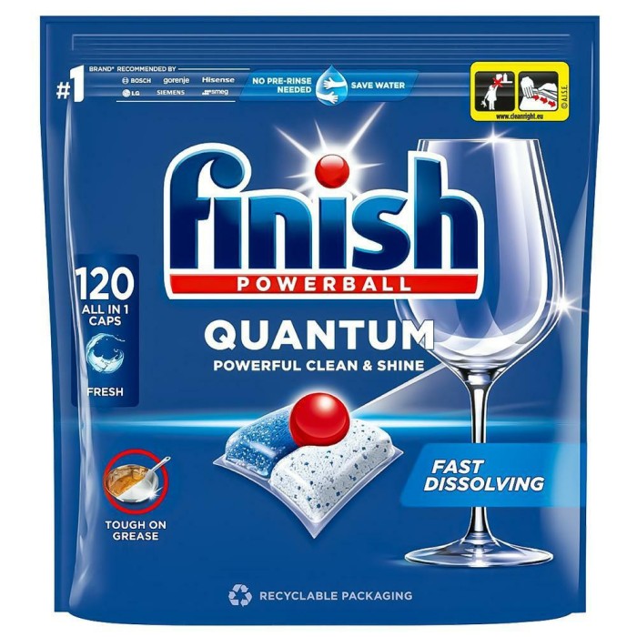 Finish | Quantum Fresh | 120 szt. | Kapsułki do zmywarki | All-in-1 | Zapach świeżości