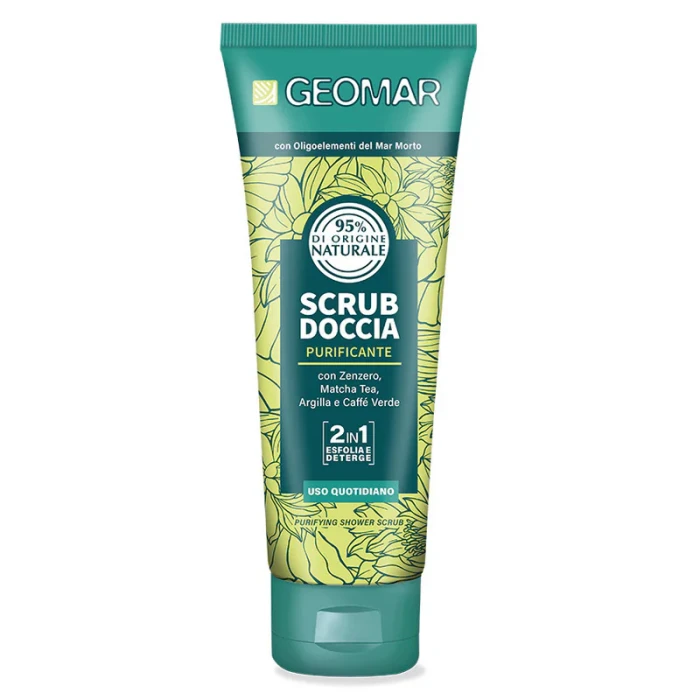 Geomar | Scrub Doccia Purificante | 400 ml | Peeling pod prysznic | Węgiel & Herbaciane Drzewo
