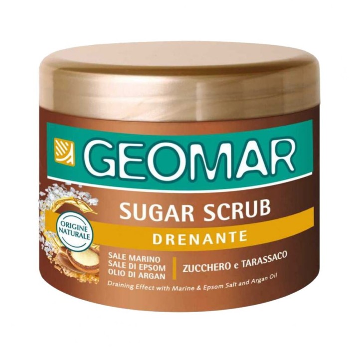 Geomar | Sugar Scrub Drenante | 600 g | Peeling cukrowy | Kofeina & Algi
