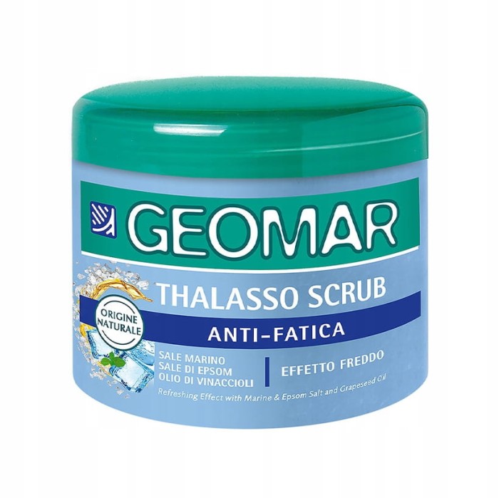 Geomar | Thalasso Scrub Anti‑Fatica | 600 g | Peeling solny | Kofeina, mięta, eukaliptus
