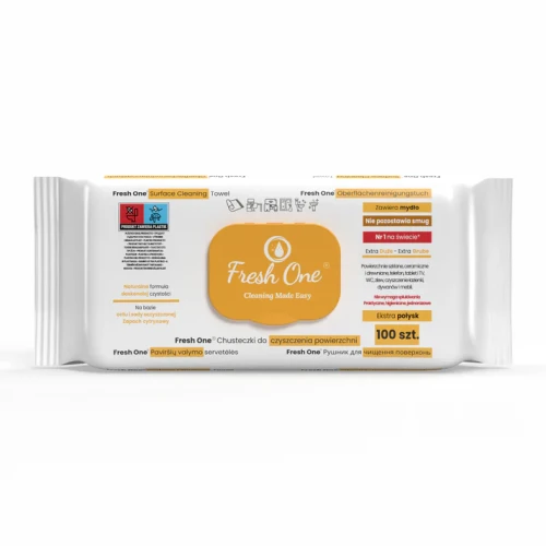 Fresh One | Lemon | 100 szt. | Nawilżane chusteczki | Uniwersalne sprzątanie