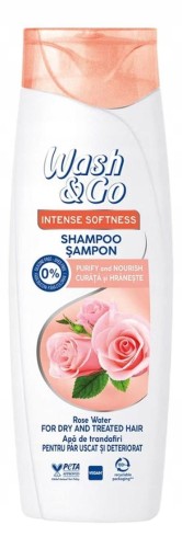 Wash&Go | Rose Water | 360 ml | Szampon do włosów | Woda różana | Nawilżający