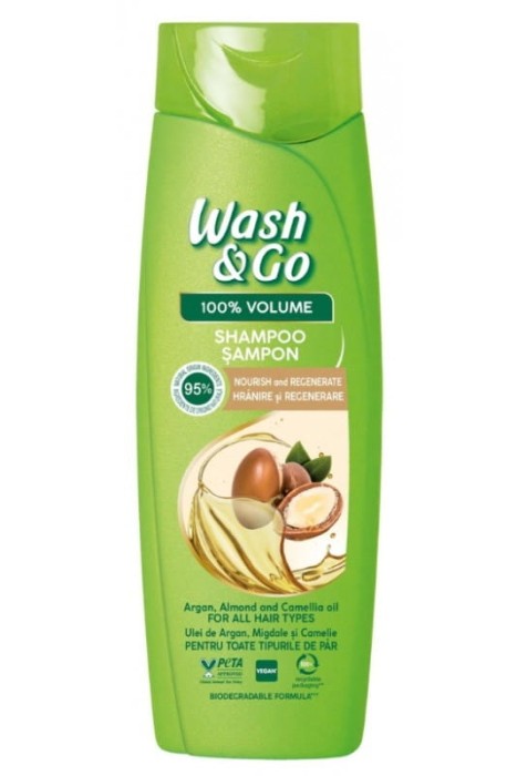 Wash&Go | Oils | 360 ml | Szampon do włosów | Z olejkami | Odżywczy