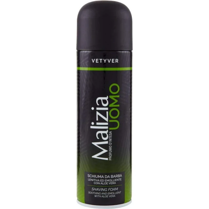 Malizia | Uomo Vetyver | 300 ml | Pianka do golenia | Dla mężczyzn | Odświeżająca