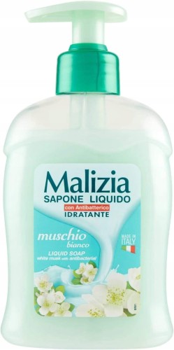 Malizia | Muschio Bianco | Mydło w płynie | 300 ml | Zapach białego piżma | Pompka