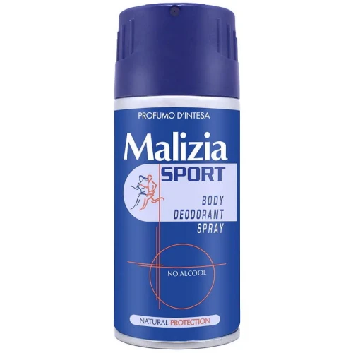 Malizia | Uomo Sport | Dezodorant w sprayu | 150 ml | Bez alkoholu | Orzeźwiający zapach