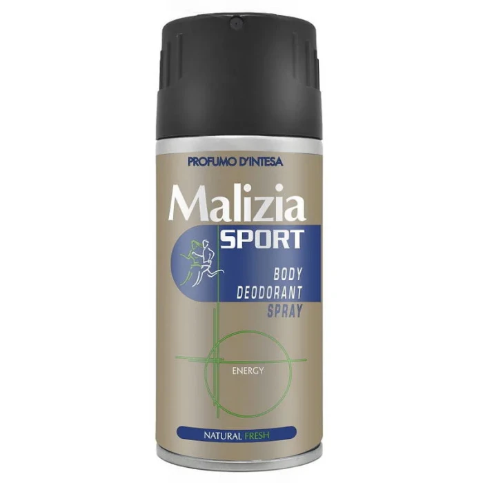 Malizia | Uomo Sport Energy | Dezodorant w sprayu | 150 ml | Energetyzujący zapach | Dla mężczyzn