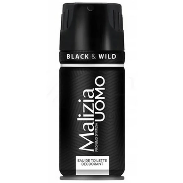 Malizia | Uomo Black & Wild | Dezodorant w sprayu | 150 ml | Drzewno-orientalny zapach | Dla mężczyzn