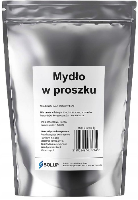 Zdjęcie produktu Solup Płatki Mydlane 1 kg – ekologiczne mydło w proszku, naturalne, hipoalergiczne, wielofunkcyjne.