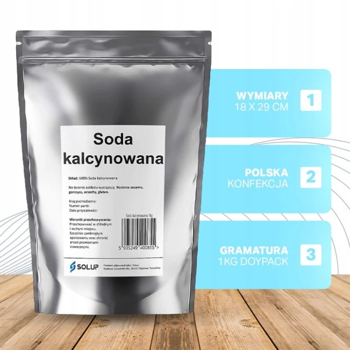Zdjęcie produktu Solup Soda Kalcynowana 1 kg – naturalny środek do prania i czyszczenia, skuteczny i ekologiczny.